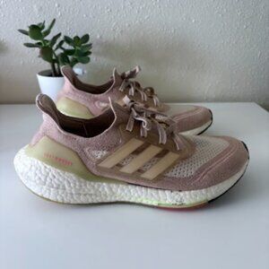 Adidas UltraBoost 21 Halo Blush Pink Womens Running Shoes Sneakers Size 7.5